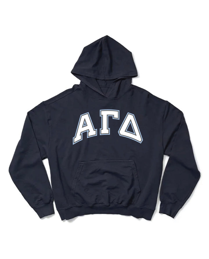 Block Letter Midnight Sky Light Weight Sorority Hoodie