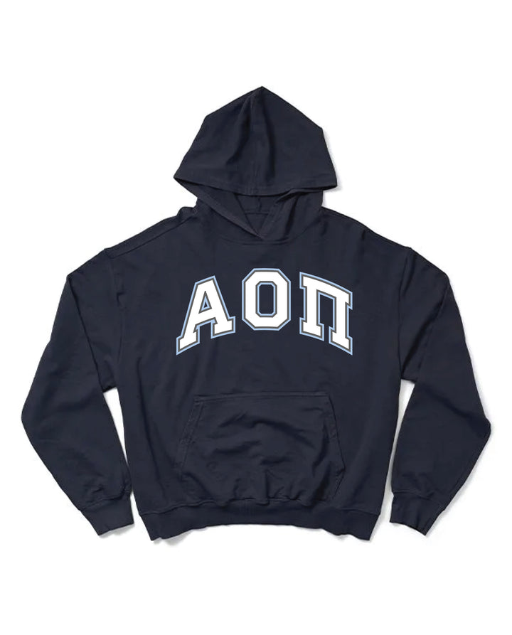 Block Letter Midnight Sky Light Weight Sorority Hoodie