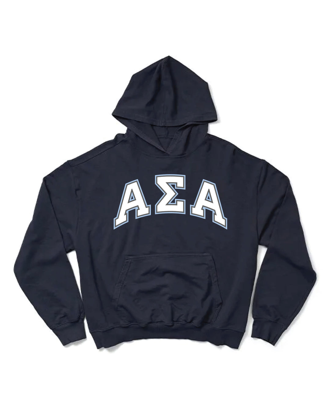 Block Letter Midnight Sky Light Weight Sorority Hoodie