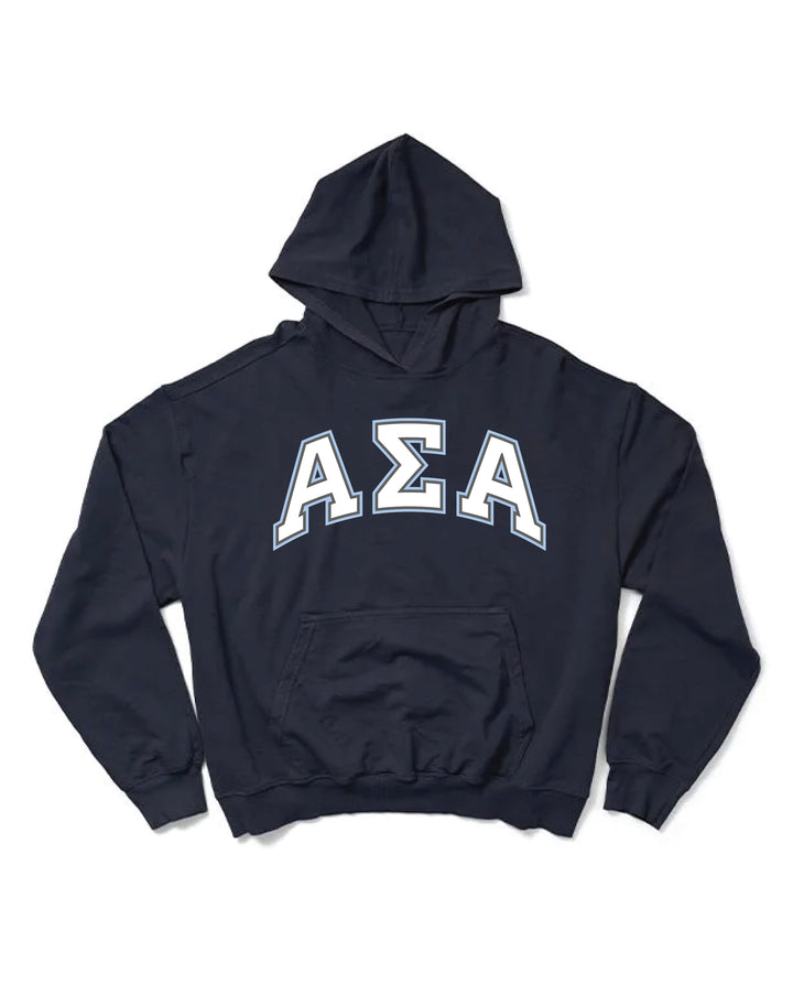 Block Letter Midnight Sky Light Weight Sorority Hoodie