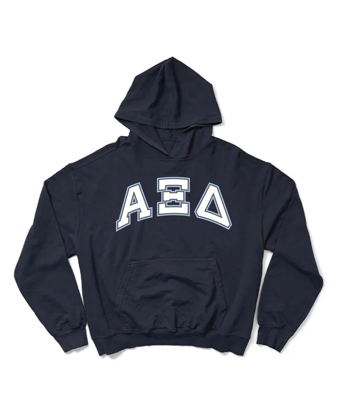 Block Letter Midnight Sky Light Weight Sorority Hoodie