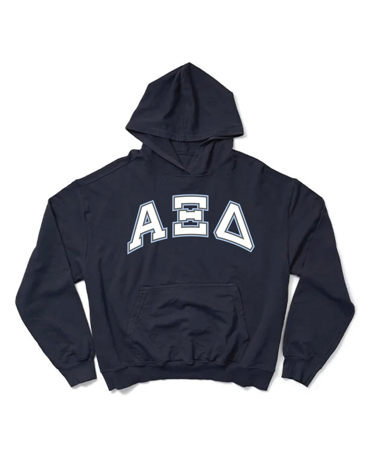 Block Letter Midnight Sky Light Weight Sorority Hoodie