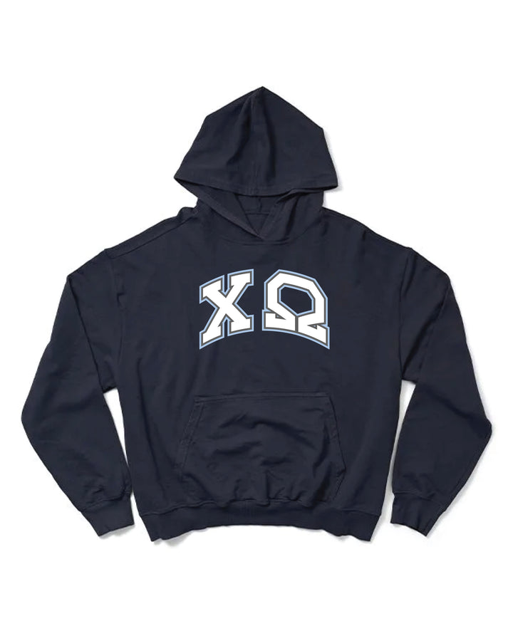 Block Letter Midnight Sky Light Weight Sorority Hoodie