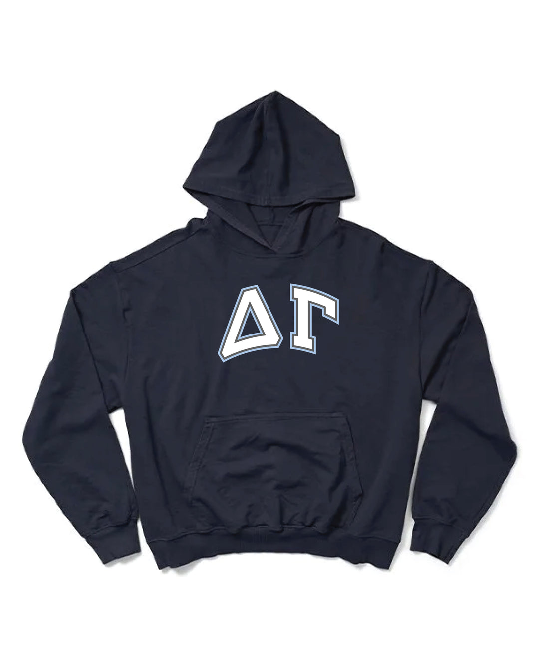 Block Letter Midnight Sky Light Weight Sorority Hoodie