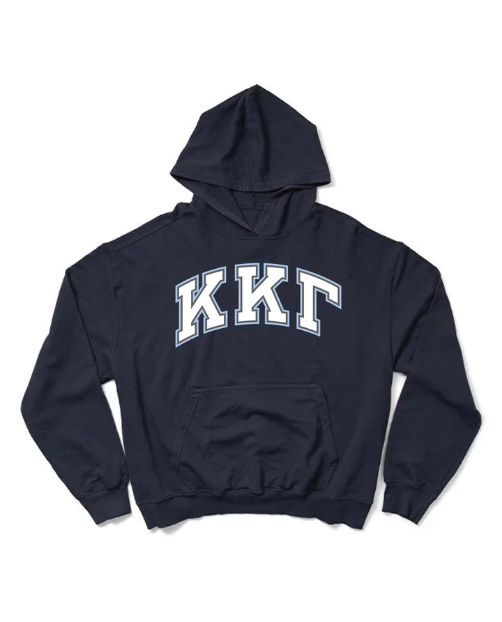 Block Letter Midnight Sky Light Weight Sorority Hoodie