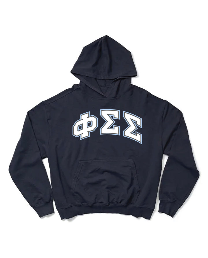 Block Letter Midnight Sky Light Weight Sorority Hoodie