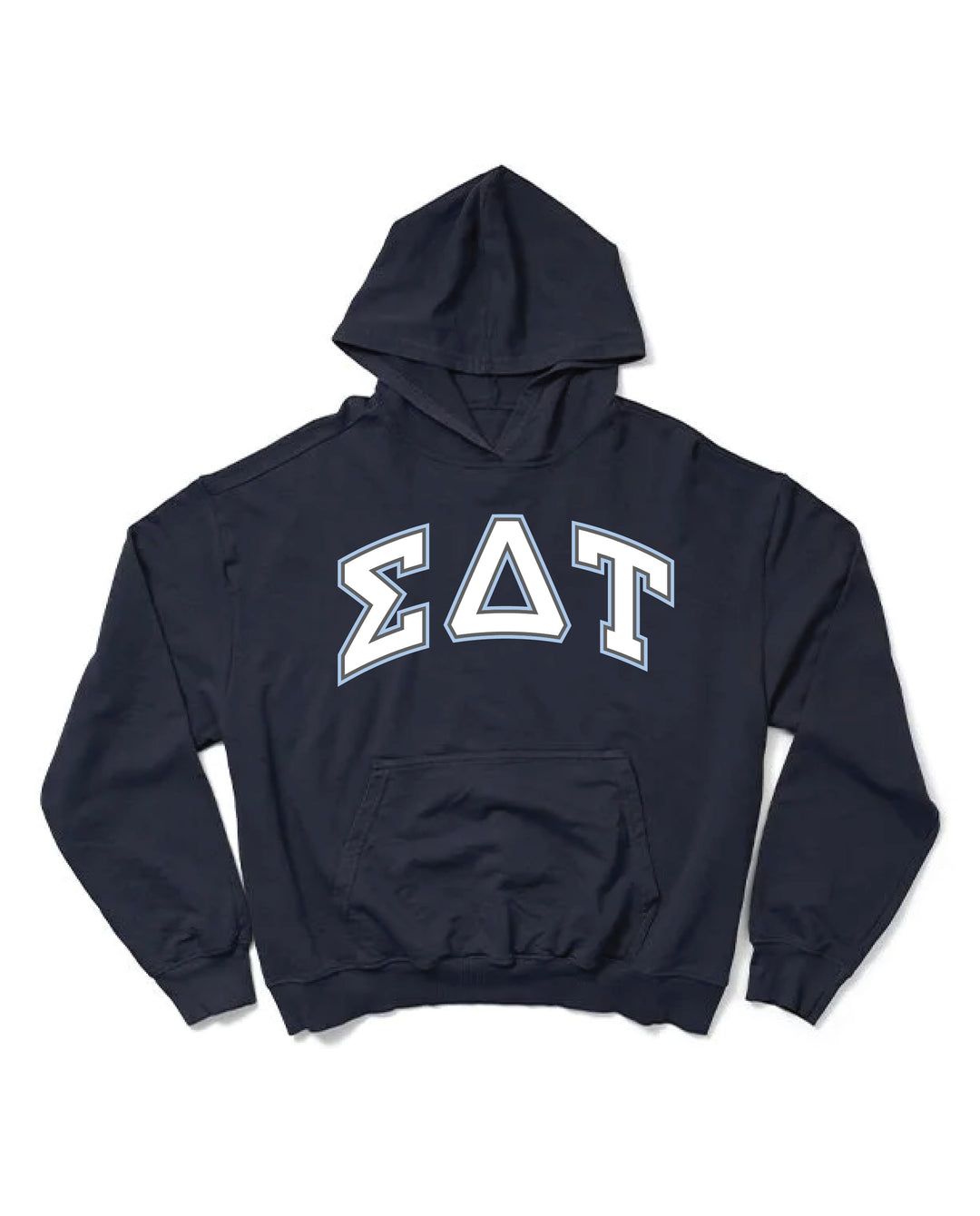 Block Letter Midnight Sky Light Weight Sorority Hoodie