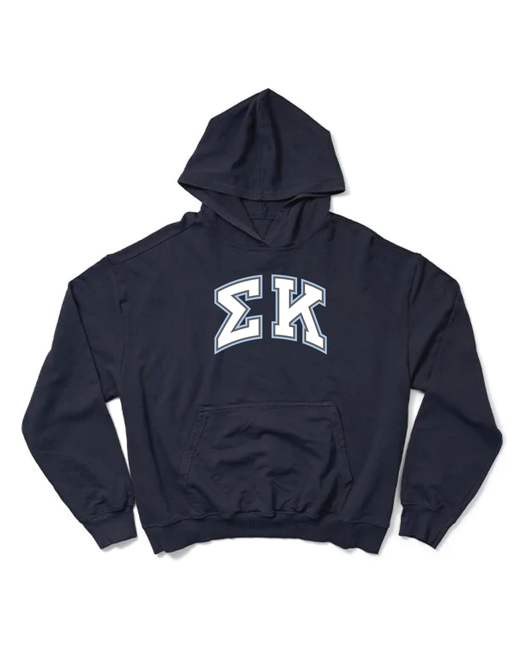 Block Letter Midnight Sky Light Weight Sorority Hoodie