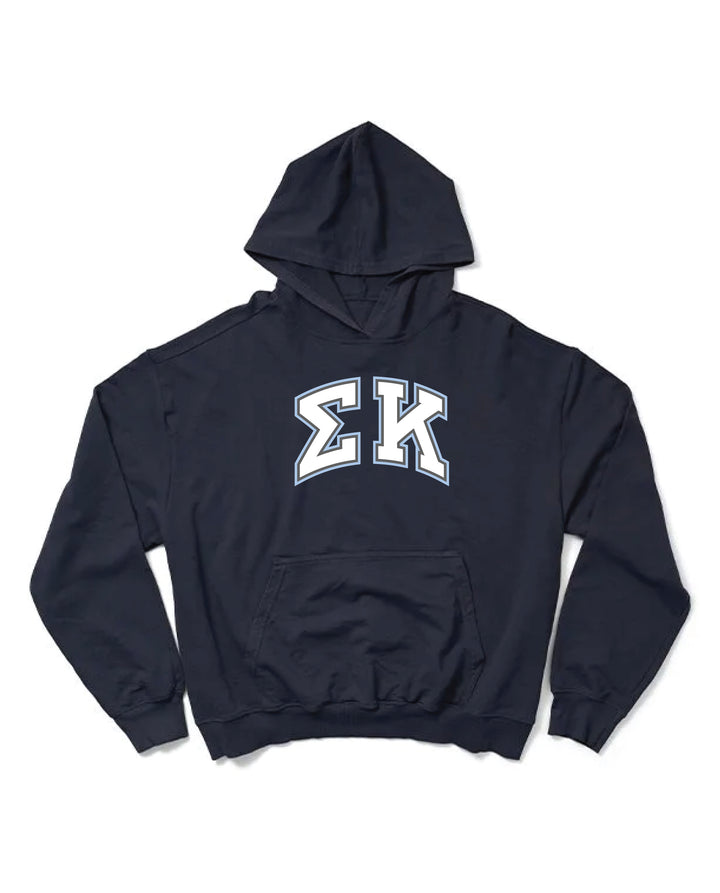 Block Letter Midnight Sky Light Weight Sorority Hoodie