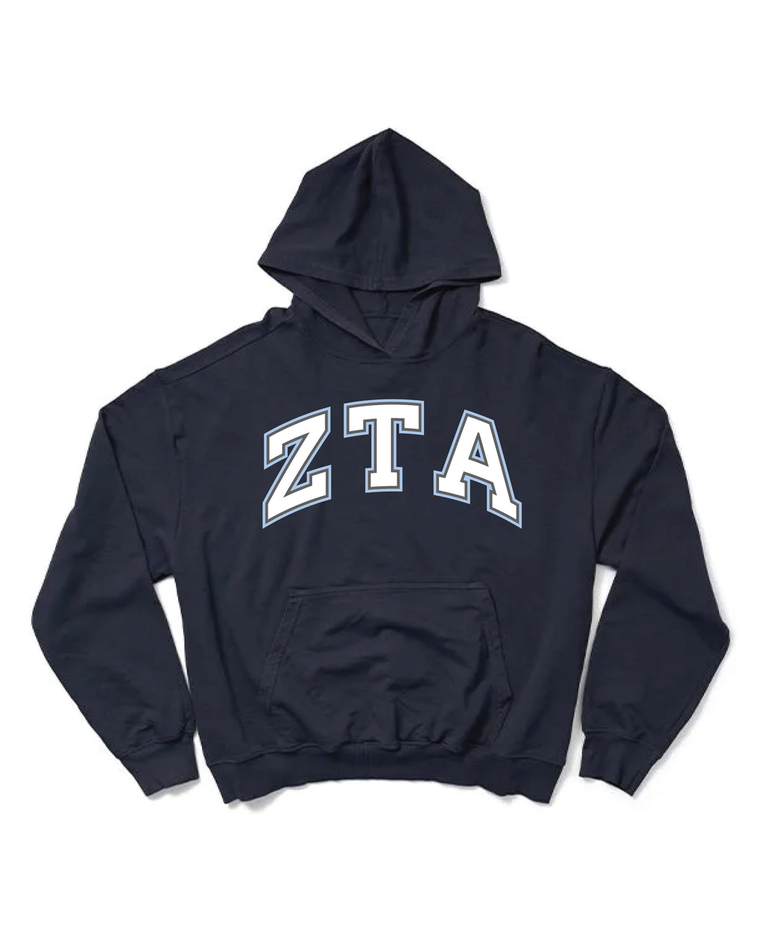 Block Letter Midnight Sky Light Weight Sorority Hoodie