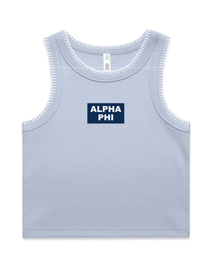 Block Letter Sorority Stitch Tank