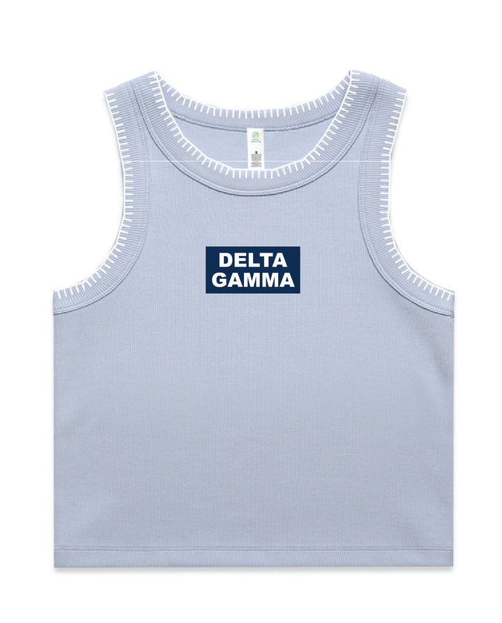 Block Letter Sorority Stitch Tank