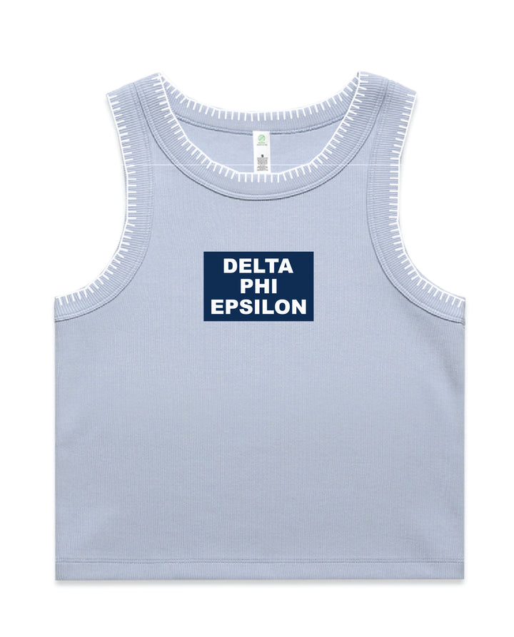 Block Letter Sorority Stitch Tank