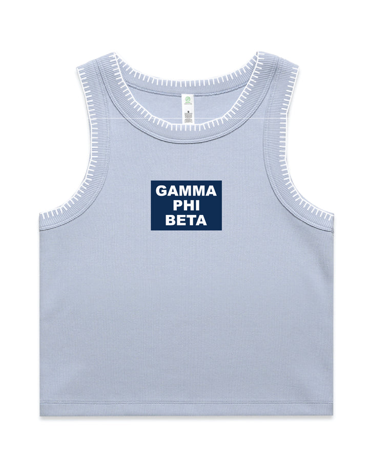 Block Letter Sorority Stitch Tank