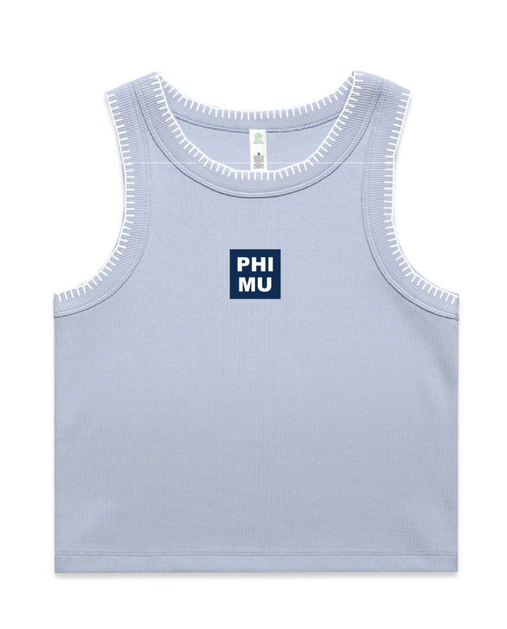 Block Letter Sorority Stitch Tank