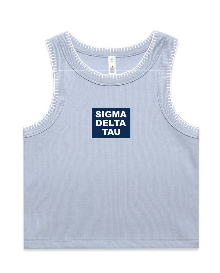 Block Letter Sorority Stitch Tank