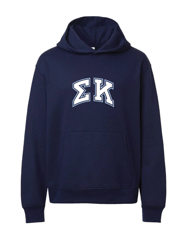 Sigma Kappa Block Letter Navy Heavy Weight Sorority Hoodie