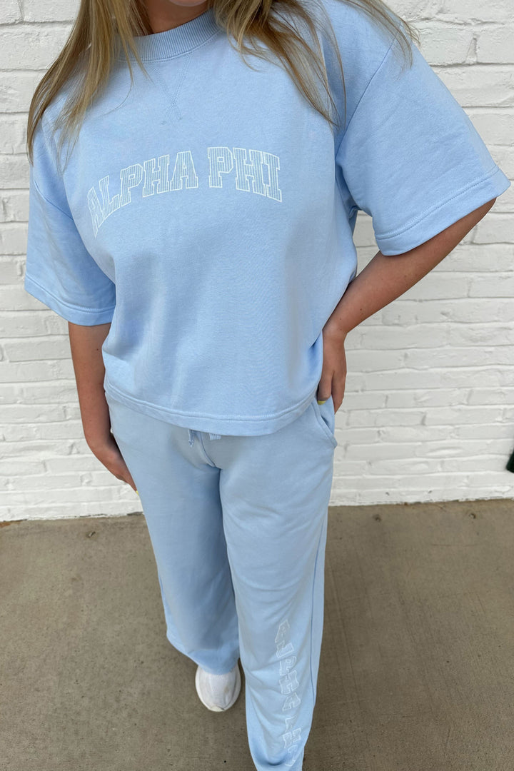 Striped Letter Sorority Boxy Tee