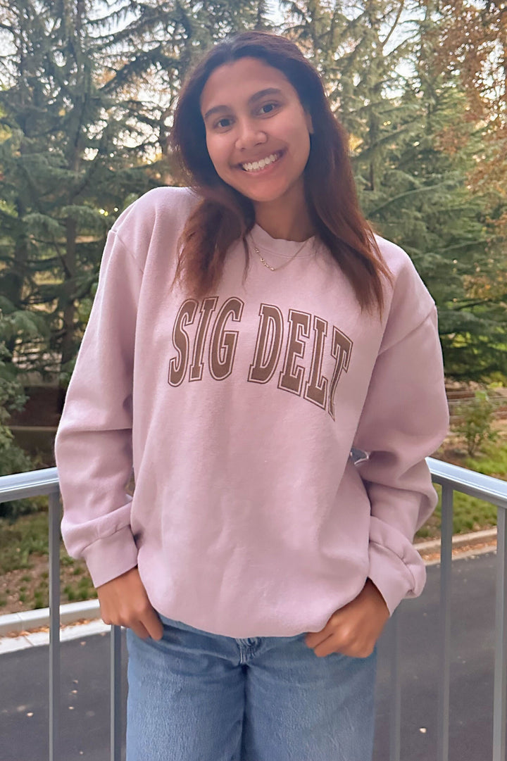 Brown & Blush Sorority Crewneck