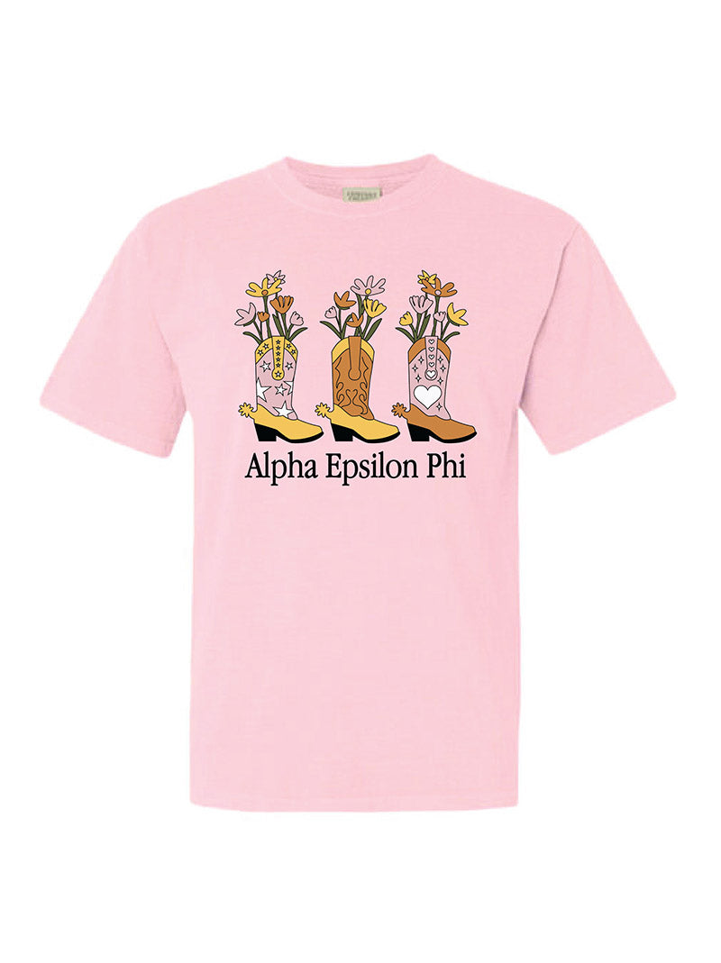 Flowers and Cowboy Boots Sorority Tee