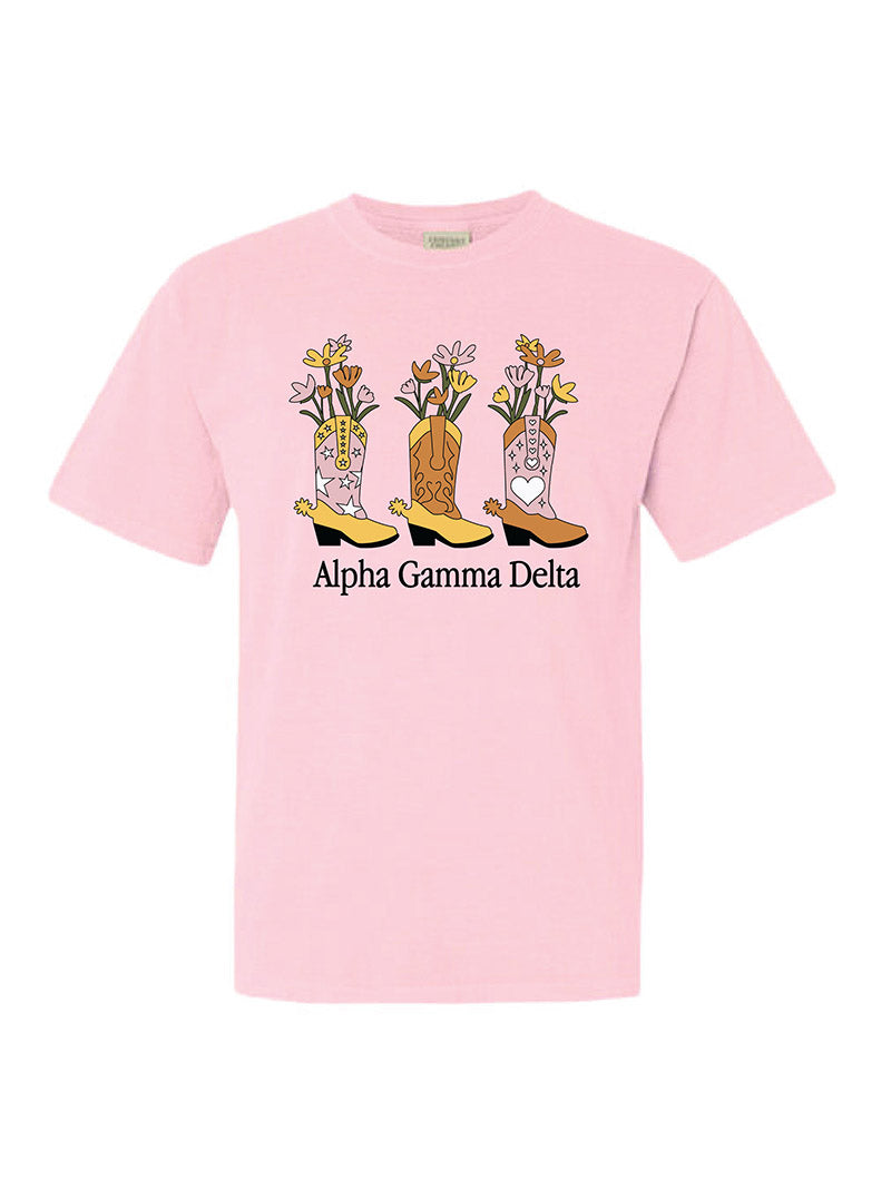 Flowers and Cowboy Boots Sorority Tee