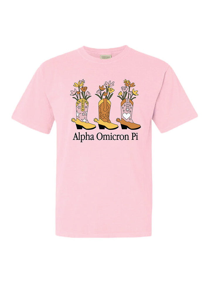 Flowers and Cowboy Boots Sorority Tee