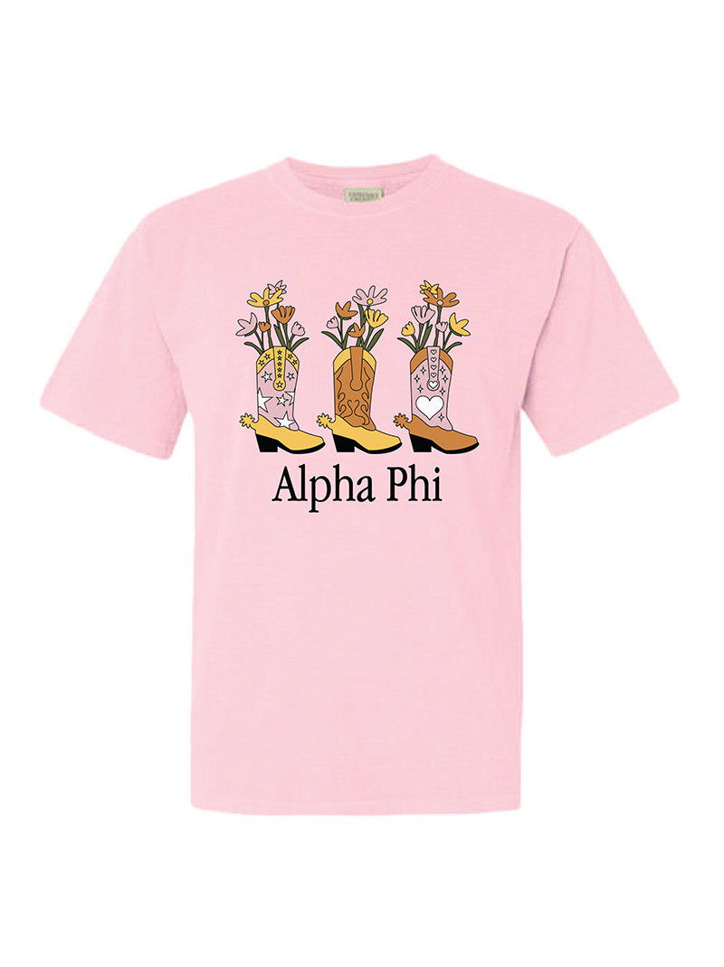 Flowers and Cowboy Boots Sorority Tee