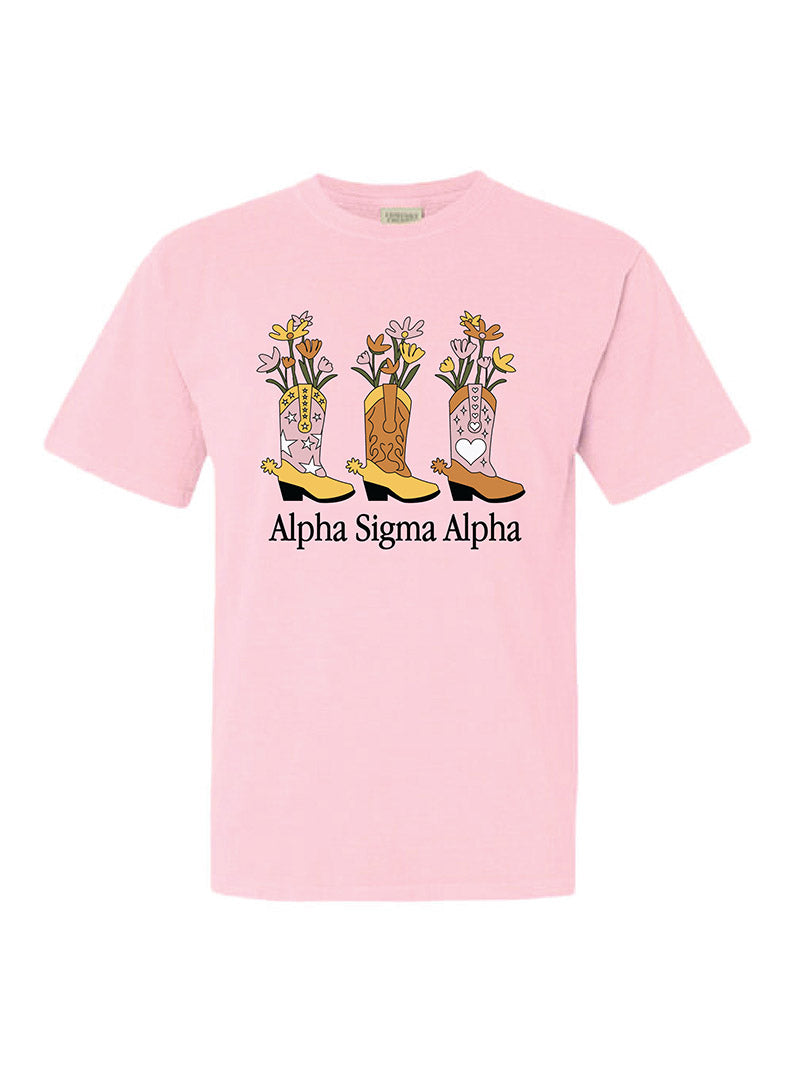 Flowers and Cowboy Boots Sorority Tee