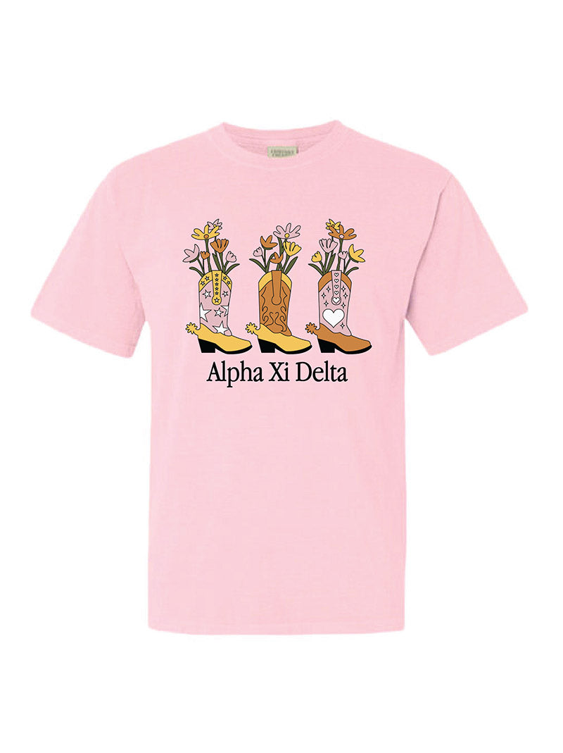 Flowers and Cowboy Boots Sorority Tee