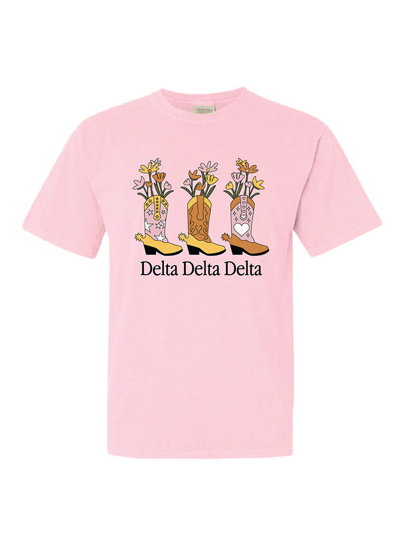 Flowers and Cowboy Boots Sorority Tee