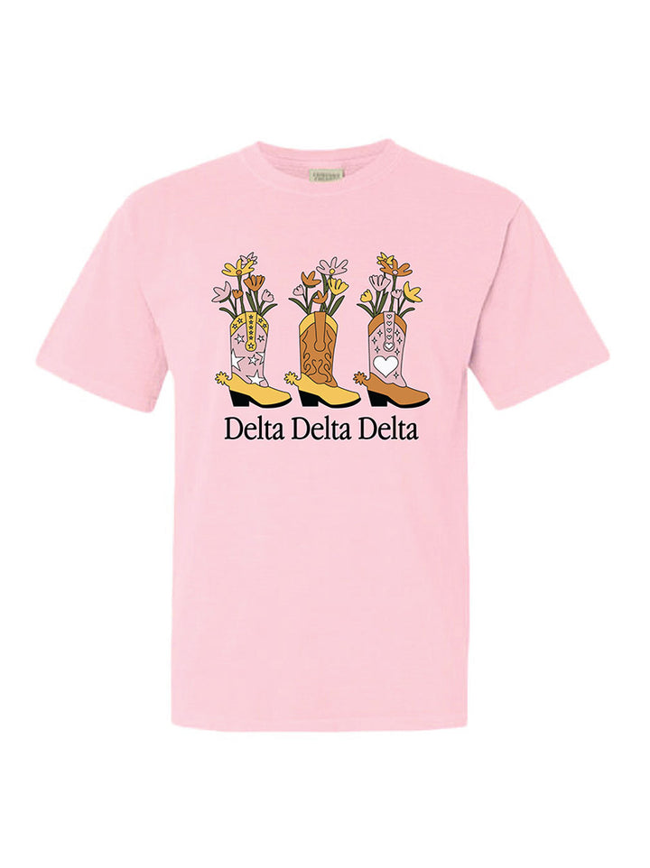 Flowers and Cowboy Boots Sorority Tee