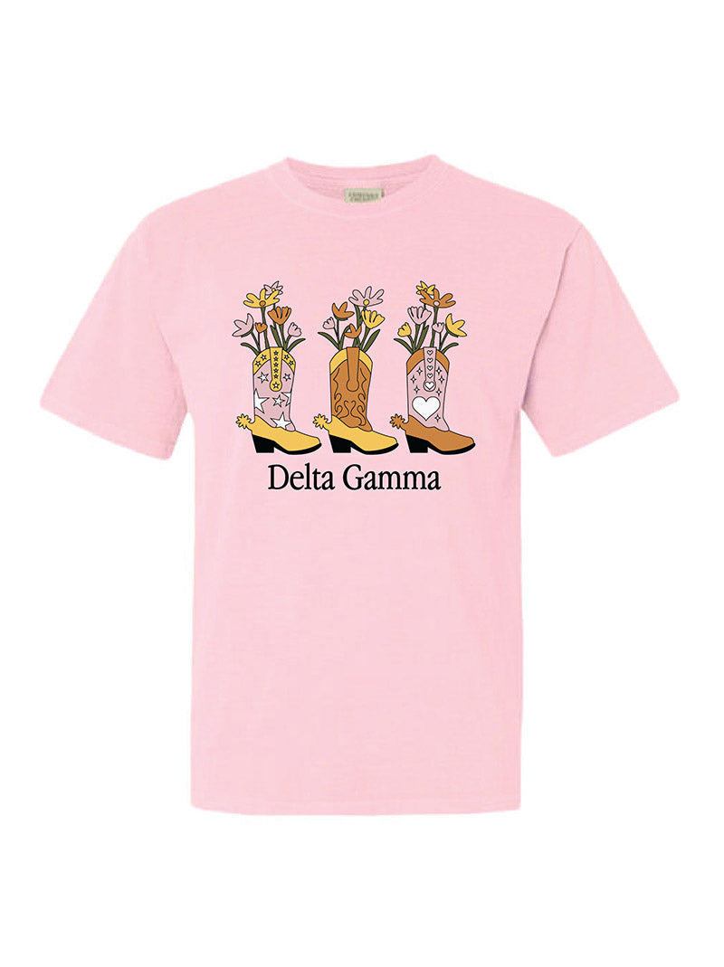 Flowers and Cowboy Boots Sorority Tee