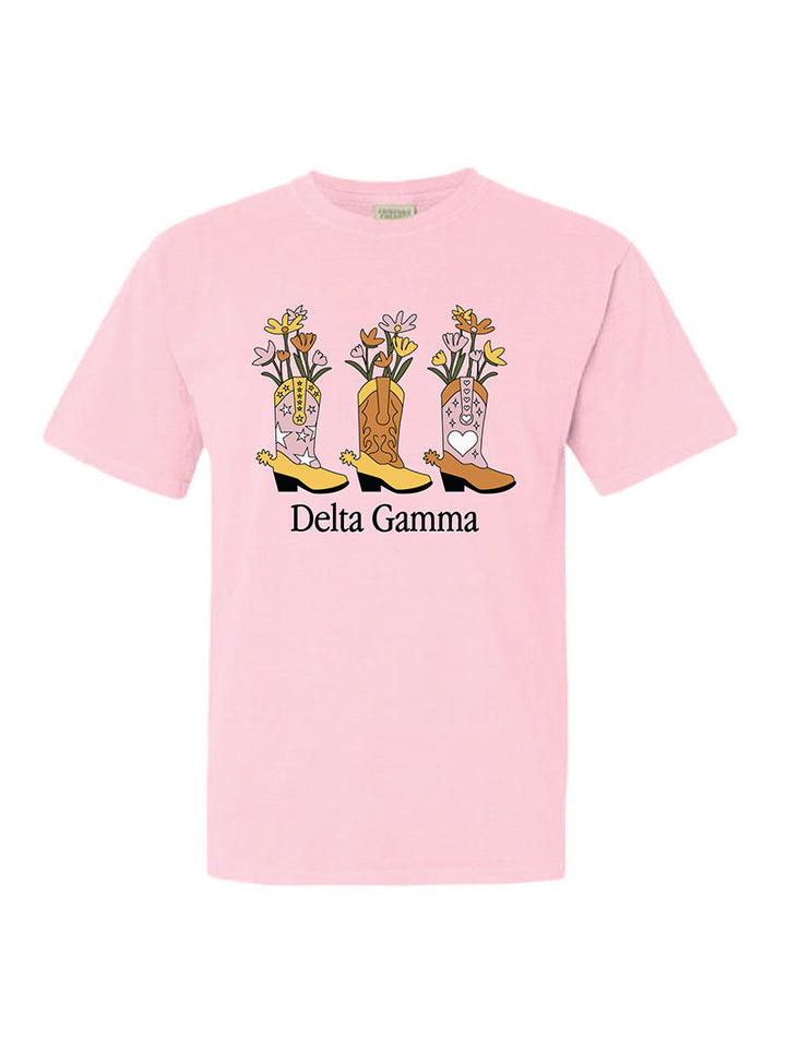 Flowers and Cowboy Boots Sorority Tee