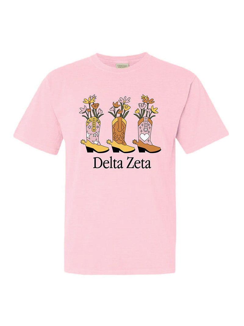 Flowers and Cowboy Boots Sorority Tee