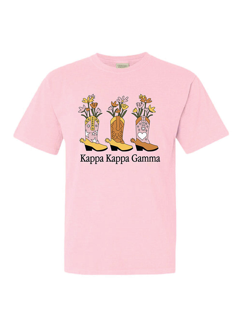 Flowers and Cowboy Boots Sorority Tee