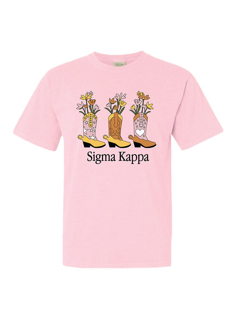 Flowers and Cowboy Boots Sorority Tee