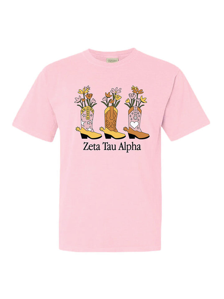 Flowers and Cowboy Boots Sorority Tee