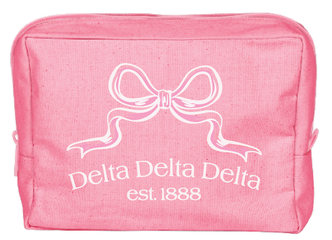 Bow Sorority Make-Up Pouch