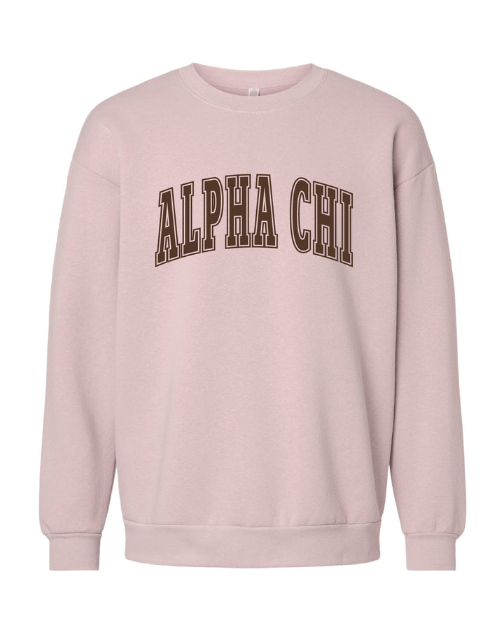 Alpha Chi Omega Brown & Blush Crewneck