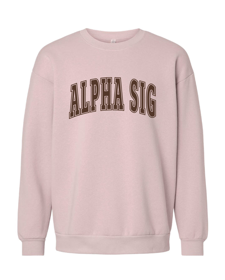 Alpha Sigma Alpha Brown & Blush Crewneck