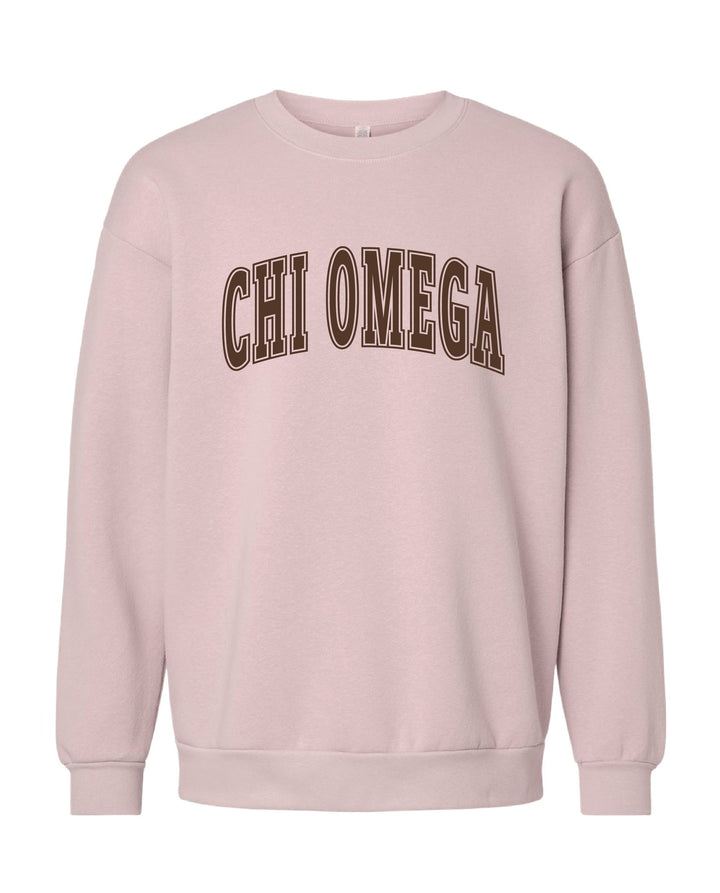 Chi Omega Brown & Blush Crewneck