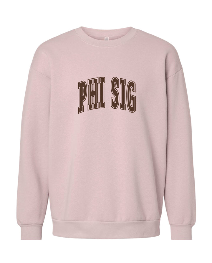 Phi Sigma Sigma Brown & Blush Crewneck