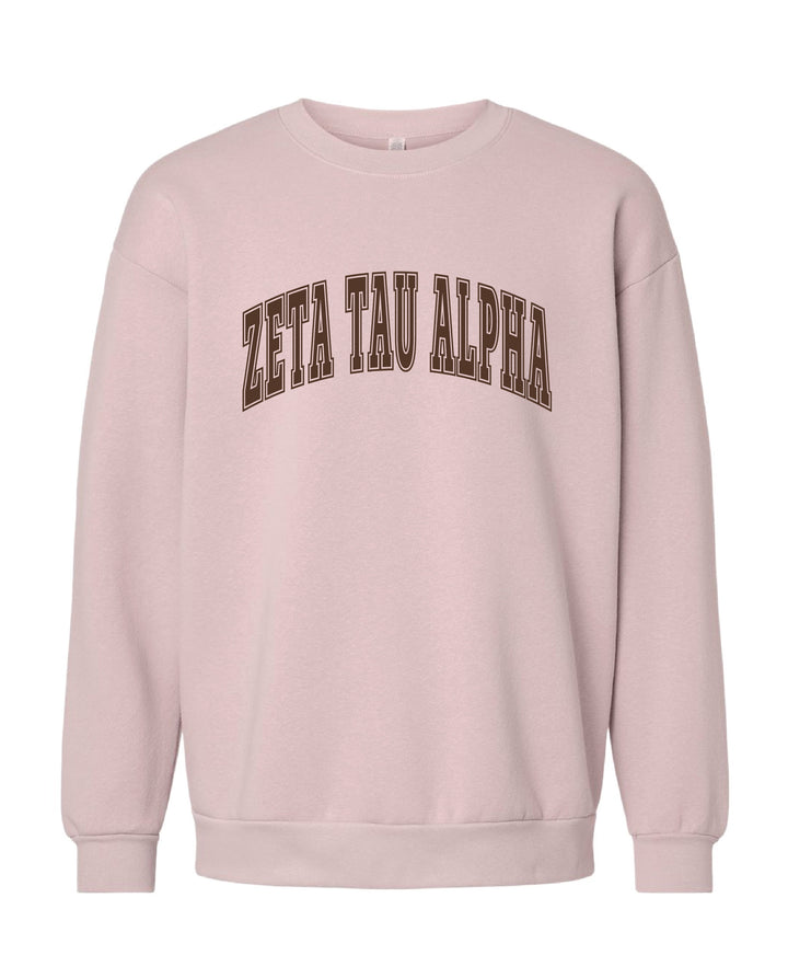 Zeta Tau Alpha Brown & Blush Crewneck
