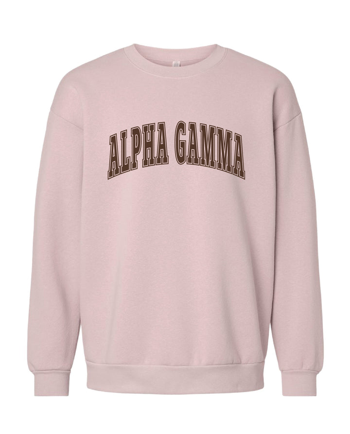 Alpha Gamma Delta Brown & Blush Crewneck