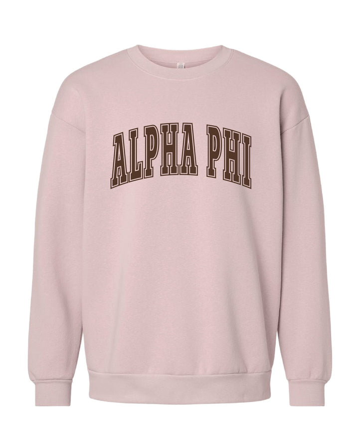 Alpha Phi Brown & Blush Crewneck