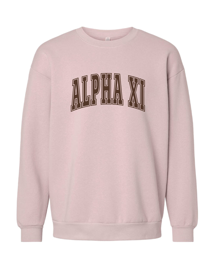 Alpha Xi Delta Brown & Blush Crewneck