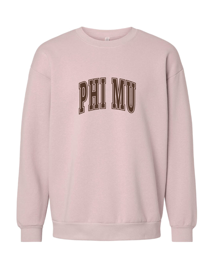 Phi Mu Brown & Blush Crewneck