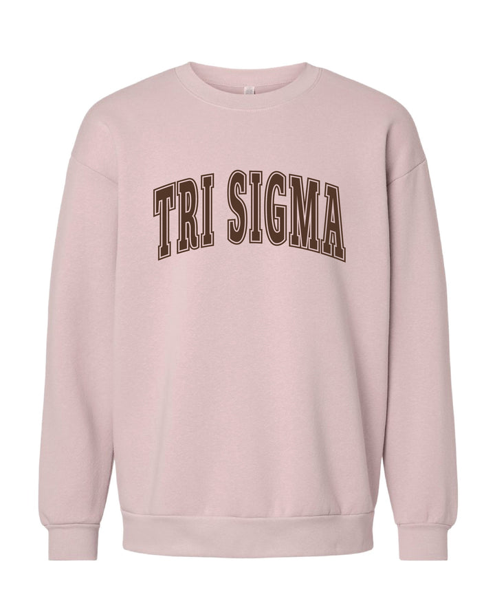 Sigma Sigma Sigma Brown & Blush Crewneck