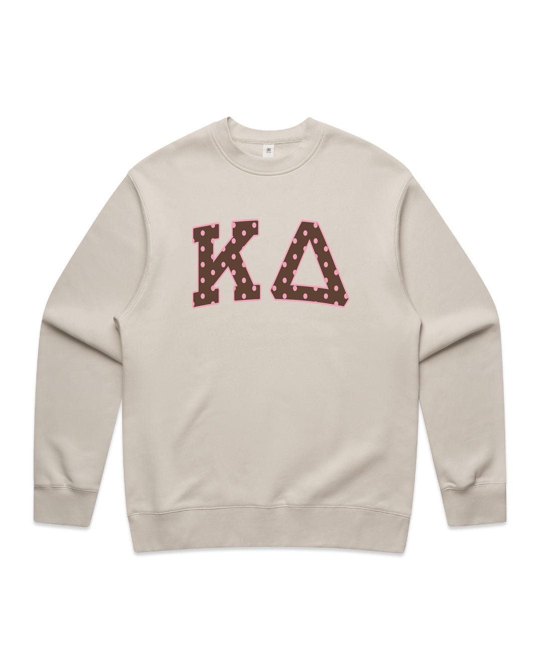 Kappa Delta Brown & Pink Polka Dot Heavy Weight Crewneck