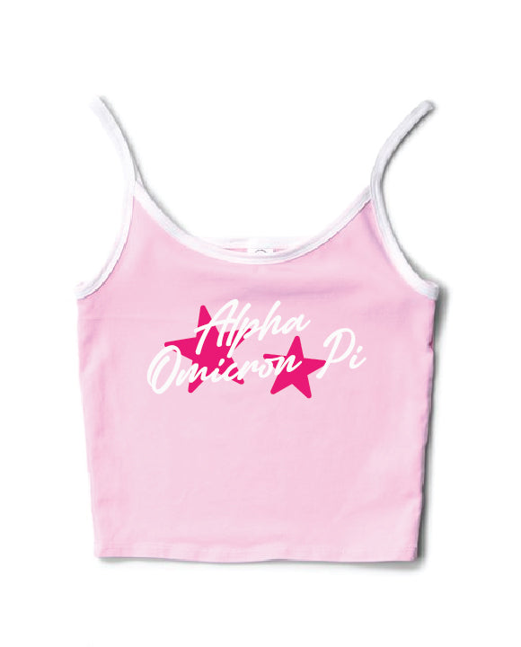 Hot Pink Star Bubblegum/White Contrast Sorority Tank